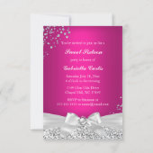 Geben Sie Sparkle Tiara Heels Sweet 16 Hot Pink ei Einladung (Rückseite)