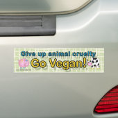 "Geben Sie Tiergrausamkeit steigen vegan" mit Kuh Autoaufkleber (Auf Auto)