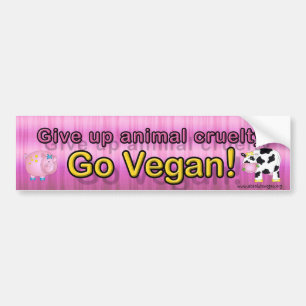 "Geben Sie Tiergrausamkeit steigen vegan" mit Kuh Autoaufkleber