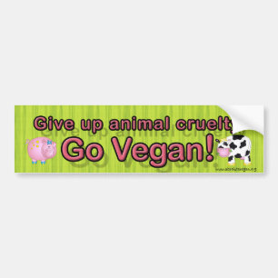 "Geben Sie Tiergrausamkeit steigen vegan" mit Kuh Autoaufkleber