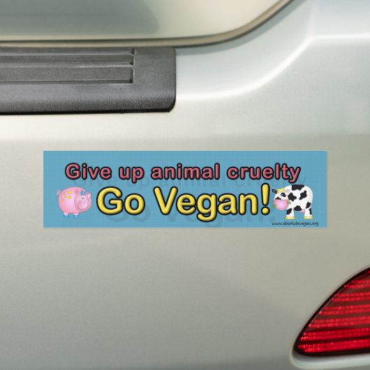 "Geben Sie Tiergrausamkeit steigen vegan" mit Kuh Autoaufkleber (Auf Auto)