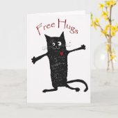 Geben Sie Umarmungen, verrückte Katze, Spaß und Karte (Gelbe Blume)