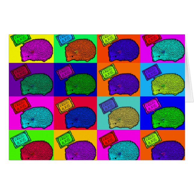 Geben Sie Umarmungs-Igels-bunte Pop-Kunst Popart (Vorderseite (Horizontal))