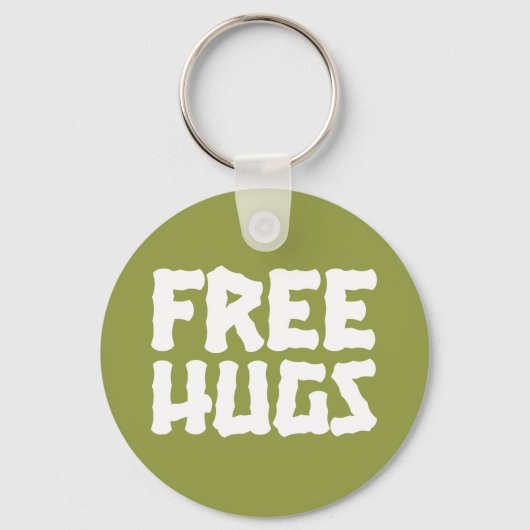 Geben Sie Umarmungs-Knopf Keychain frei Schlüsselanhänger (Vorderseite)