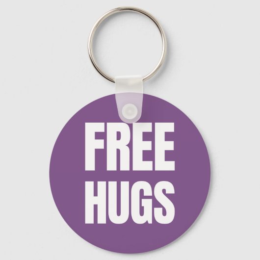 Geben Sie Umarmungs-Knopf Keychain frei Schlüsselanhänger (Vorderseite)