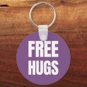 Geben Sie Umarmungs-Knopf Keychain frei Schlüsselanhänger (Vorderseite)