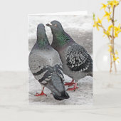 Geben Sie uns eine Kuss-Tauben-Karte Karte (Gelbe Blume)