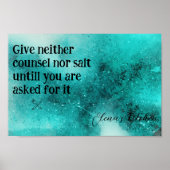 Geben Sie weder Ratgeber Weisheitsküche Poster (Vorne)