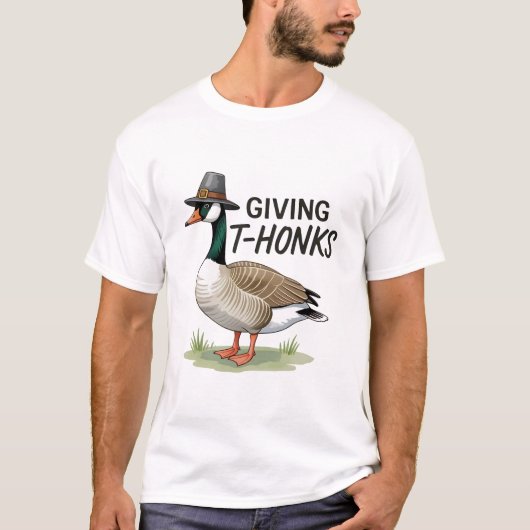 Geben von Erntedank-Goose T-Shirt (Vorderseite)