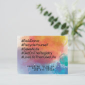 Geber Bewusstsein, Transplantation, Organspende Postkarte (Stehend Vorderseite)