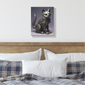 Geber und Whiskers: Steampunk-Metallkat Leinwanddruck (Insitu (Schlafzimmer))