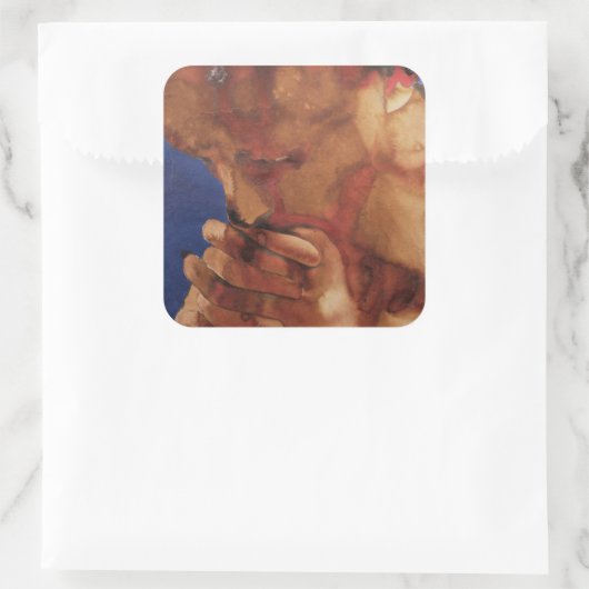 Gebet 1981 quadratischer aufkleber (Tasche)