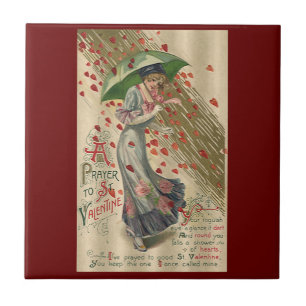 Gebet an den heiligen Valentin, Vintage-Lady im vi Fliese