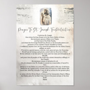 Gebet an den hl. Josef für Schutz Wandkunst-Druck Poster