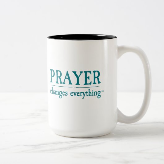 Gebet ändert alles zweifarbige tasse (Rechts)