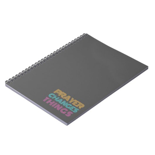 Gebet ändert Dinge Retro farbenfroh Christlich Notizblock (Linke Seite)