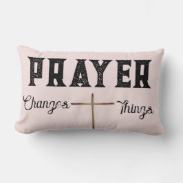 Gebet ändert Dinge rot mit Kreuz Lendenkissen