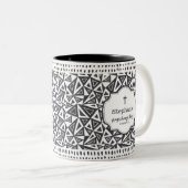 Gebet ändert Dinge Schwarz Abstrakt Zweifarbige Tasse (VorderseiteRechts)