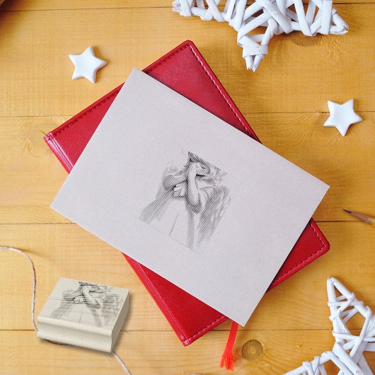 Gebet Angel Little Girl Wings Gummistempel