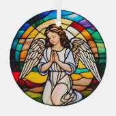 Gebet Angel Rainbow gesteinigt Ornament Aus Glas (Rückseite)