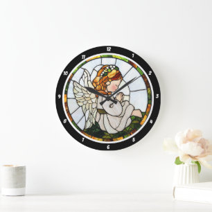 Gebet Angel's Garden gestettete Glasbläserwand Große Wanduhr