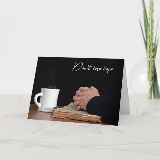 Gebet auf der alten Bibel Karte (Vorderseite)