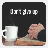 Gebet auf der alten Bibel Quadratischer Aufkleber (Vorderseite)