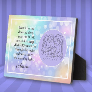 Gebet-Bettseite des Glaubens Kinder Plaque Fotoplatte