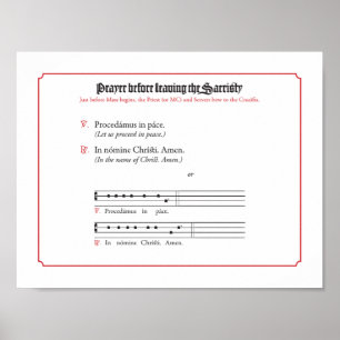 Gebet, bevor der Sacristy verlassen wird Poster
