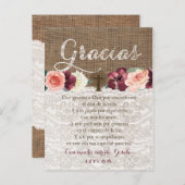 Gebet danke Karte auf Spanisch für Bautismo (Vorne/Hinten)