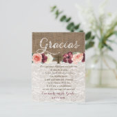 Gebet danke Karte auf Spanisch für Bautismo (Stehend Vorderseite)