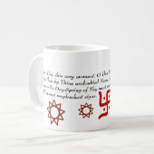 Gebet der Hasen Krishna und Bahai Kaffeetasse (Vorderseite Links)