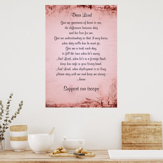 Gebet der militärischen Ehefrau Poster (Küche)