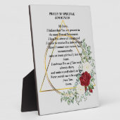 "Gebet der spirituellen Gemeinschaft" Plaque Fotoplatte (Seite)