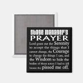 Gebet des Bühne-Managers Magnet (Vorderseite/Rückseite)