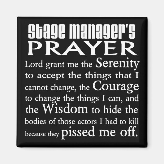 Gebet des Bühne-Managers Magnet (Vorne)