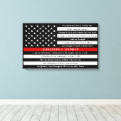 Gebet des Feuerwehrmanns Personalisiert dünne rote Leinwanddruck (Insitu (Holzboden))