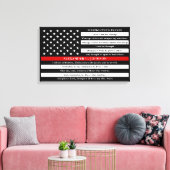 Gebet des Feuerwehrmanns Personalisiert dünne rote Leinwanddruck (Insitu (Wohnzimmer))