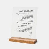 Gebet des Friedens durch den Heiligen Franz von As Acrylschild (Winkel)