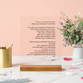 Gebet des Friedens durch den Heiligen Franz von As Acrylschild (Hochzeit)