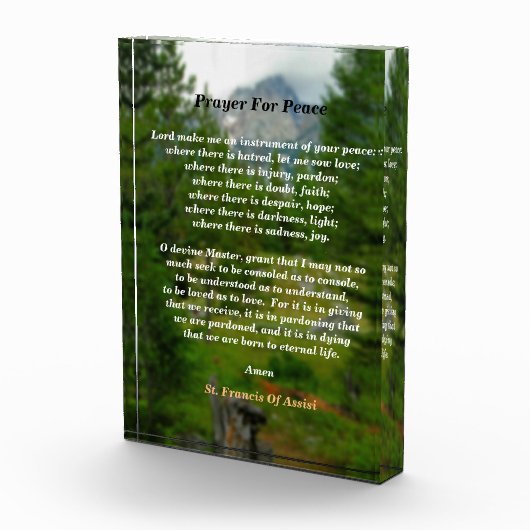 Gebet des Friedens Fotoblock (Rechts)