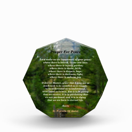 Gebet des Friedens Fotoblock (Vorderseite)