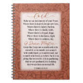 Gebet des Friedens - Heiliger Franziskus von Assis Notizblock (Vorderseite)