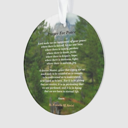 Gebet des Friedens Ornament (Vorderseite)