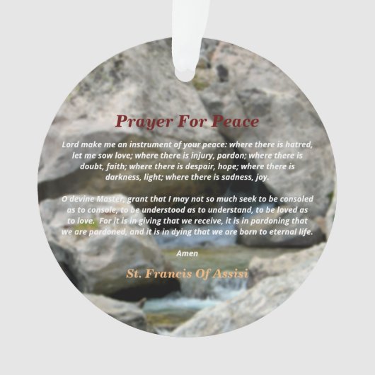 Gebet des Friedens Ornament (Vorderseite)