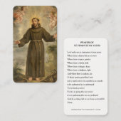Gebet des Heiligen Franziskus von Assisi, Heilige Platzkarte (Vorne/Hinten)