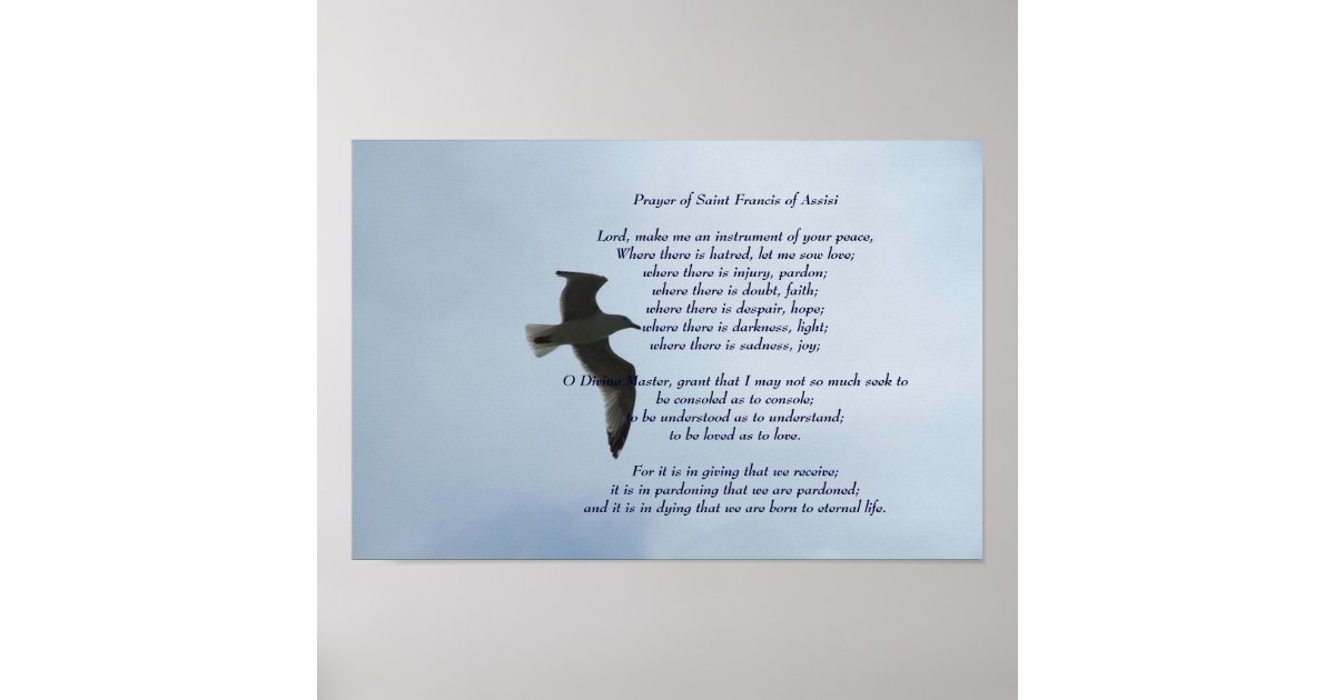 Gebet des Heiligen Franziskus von Assisi Poster | Zazzle.de