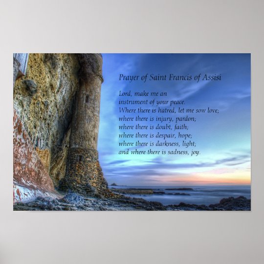 Gebet des Heiligen Franziskus von Assisi Poster | Zazzle.de