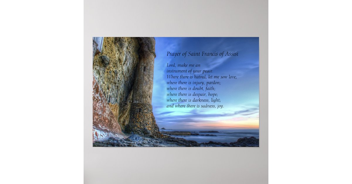 Gebet des Heiligen Franziskus von Assisi Poster Zazzle.de Gebet des Heiligen Franziskus von Assisi Poster Zazzle.de