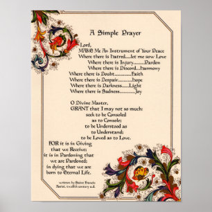 Gebet des Heiligen St Francis Assisi-15:17 Paris Poster